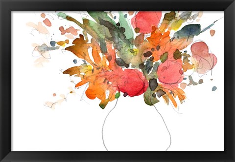 Framed Expressive Bouquet II Print