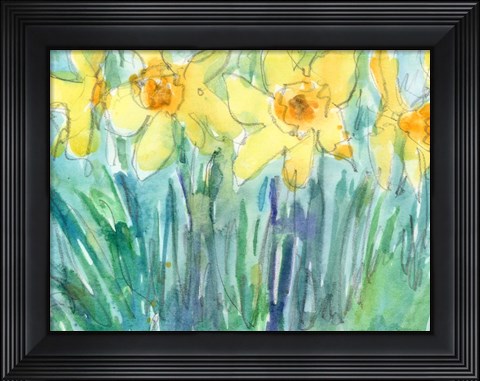Framed Daffodil Blooms I Print