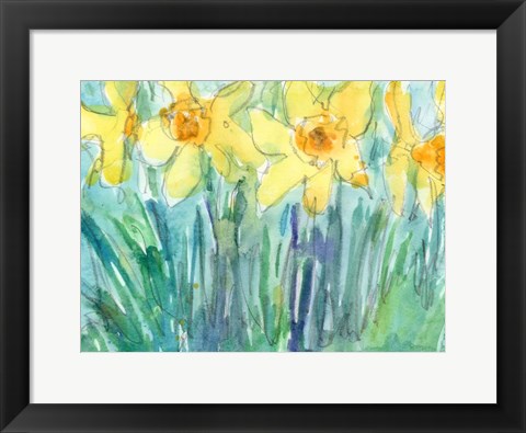 Framed Daffodil Blooms I Print