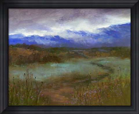 Framed Crystal Springs Path at Dusk Print