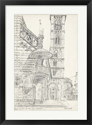 Framed European Building Sketch II Print