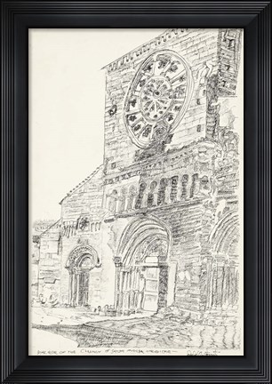 Framed European Building Sketch III Print