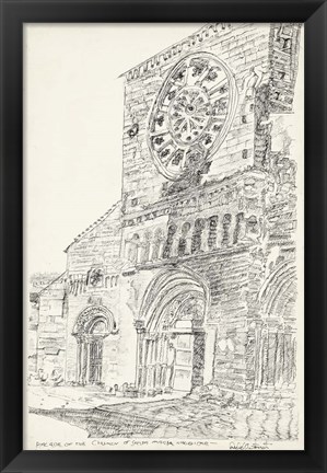 Framed European Building Sketch III Print