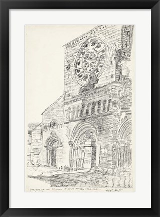 Framed European Building Sketch III Print