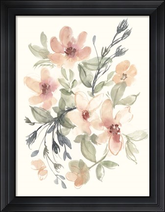Framed Peachy Pink Blooms II Print