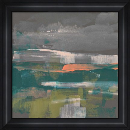 Framed Emerald &amp; Coral Glimpse III Print