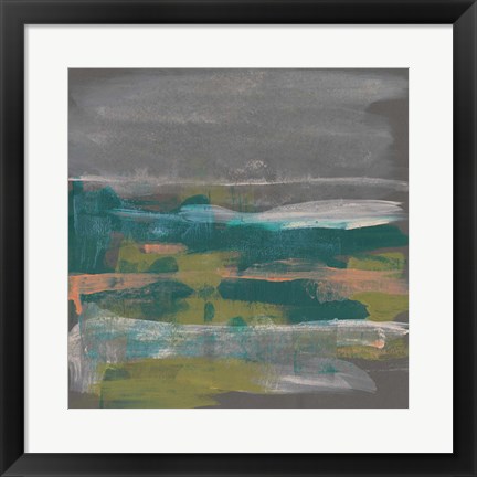 Framed Emerald &amp; Coral Glimpse IV Print