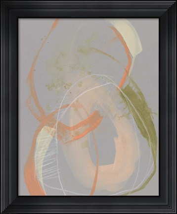 Framed Pastel Loops I Print