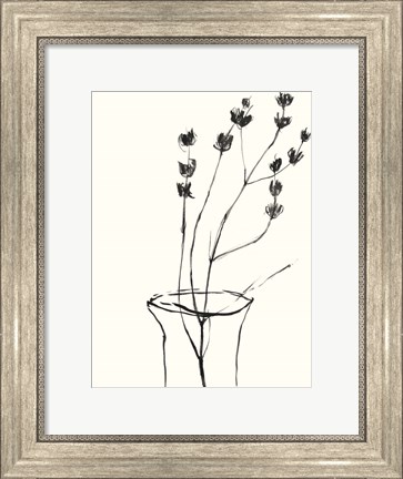 Framed Naive Flower Sketch III Print