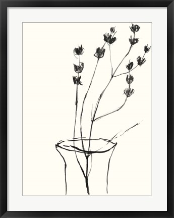 Framed Naive Flower Sketch III Print