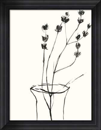 Framed Naive Flower Sketch III Print