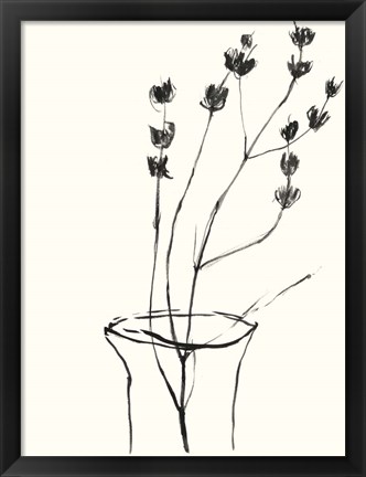 Framed Naive Flower Sketch III Print