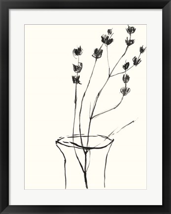 Framed Naive Flower Sketch III Print