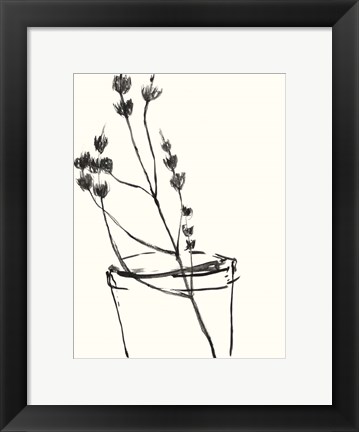 Framed Naive Flower Sketch IV Print