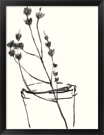 Framed Naive Flower Sketch IV Print