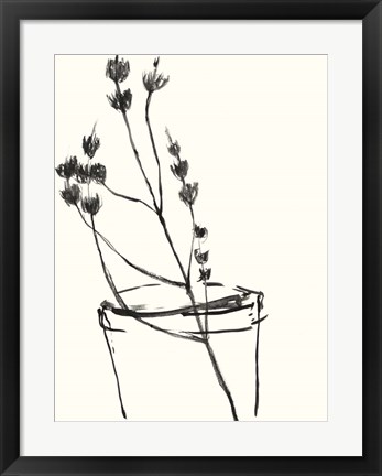 Framed Naive Flower Sketch IV Print