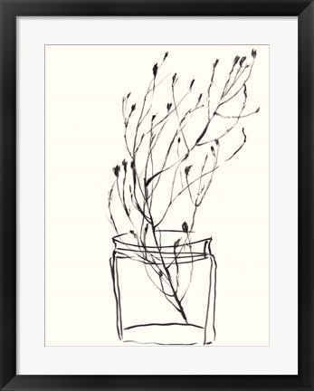 Framed Naive Flower Sketch V Print