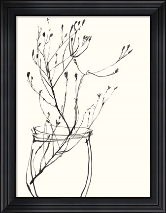 Framed Naive Flower Sketch VI Print