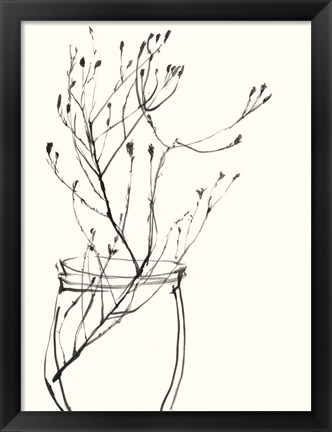 Framed Naive Flower Sketch VI Print