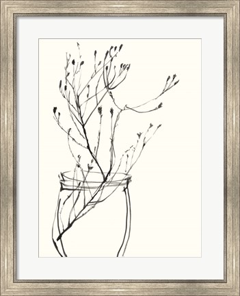 Framed Naive Flower Sketch VI Print