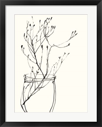 Framed Naive Flower Sketch VI Print