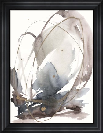 Framed Inky Vortex I Print