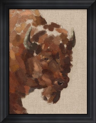 Framed Tiled Bison I Print