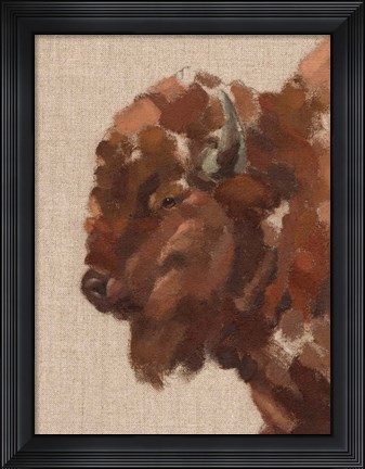 Framed Tiled Bison II Print