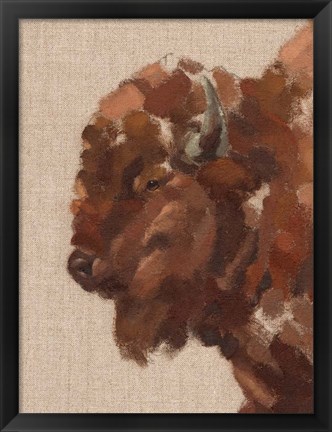 Framed Tiled Bison II Print