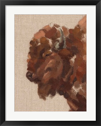 Framed Tiled Bison II Print