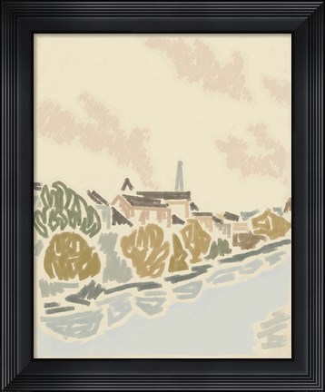 Framed Paysage de Poitiers I Print