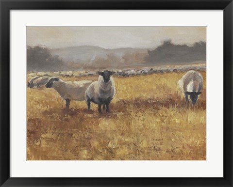 Framed Grazing at Sunset I Print