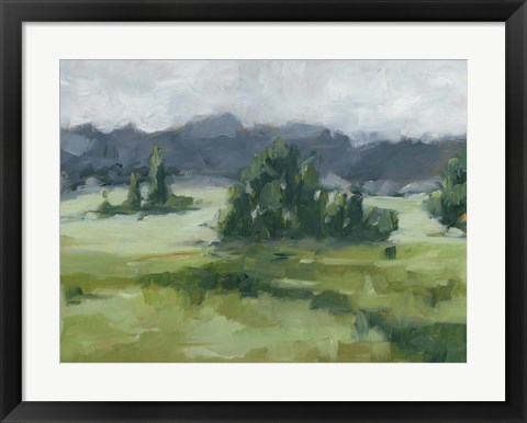 Framed Misty Green Valley II Print