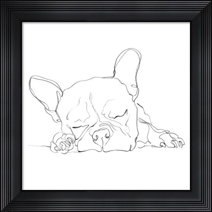 Framed French Bulldog Contour I Print