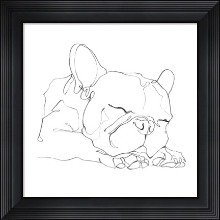 Framed French Bulldog Contour II Print