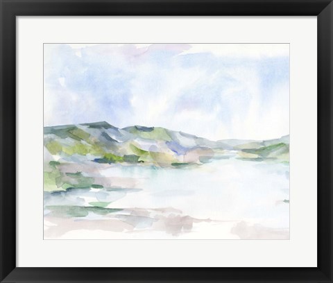 Framed Pastel Seaside I Print