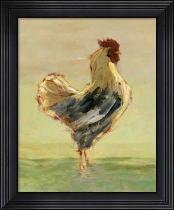 Framed Sunlit Rooster I Print