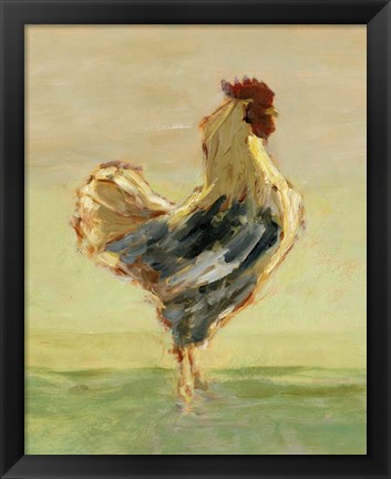 Framed Sunlit Rooster I Print