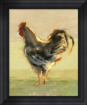 Framed Sunlit Rooster II Print