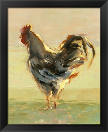 Framed Sunlit Rooster II Print