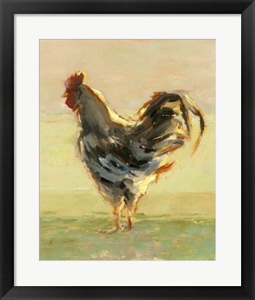 Framed Sunlit Rooster II Print