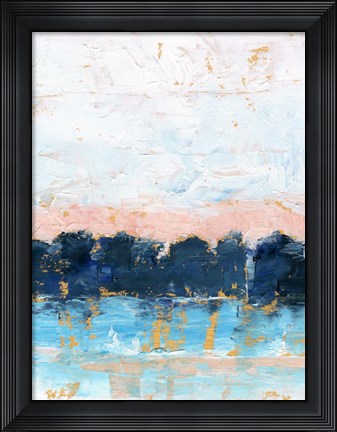 Framed Indigo Treeline I Print