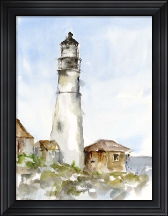 Framed Plein Air Lighthouse Study I Print