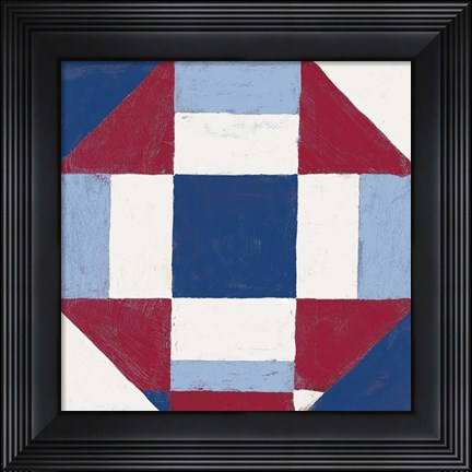Framed Americana Patchwork Tile II Print