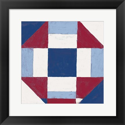 Framed Americana Patchwork Tile II Print