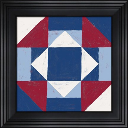 Framed Americana Patchwork Tile III Print
