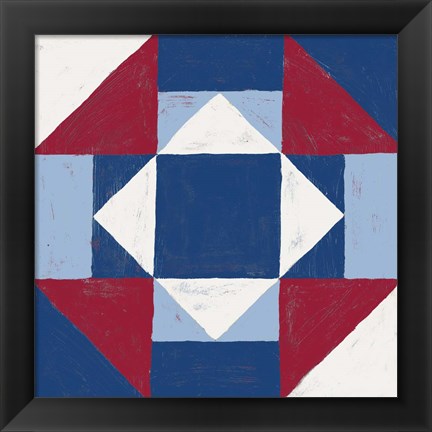 Framed Americana Patchwork Tile III Print