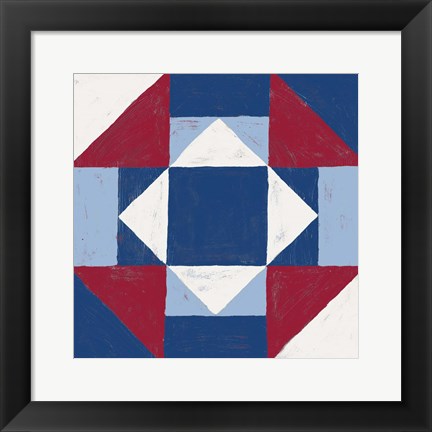 Framed Americana Patchwork Tile III Print