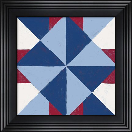Framed Americana Patchwork Tile IV Print