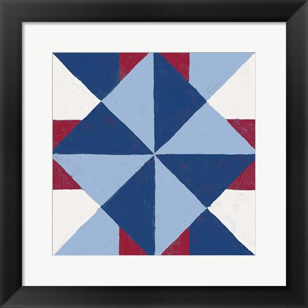 Framed Americana Patchwork Tile IV Print